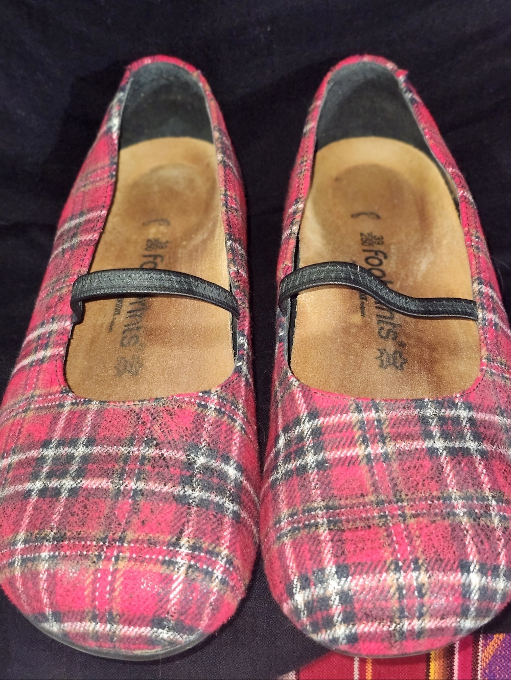 Birkenstock Red Plaid Mary Jane Flats - Picture 2 of 6